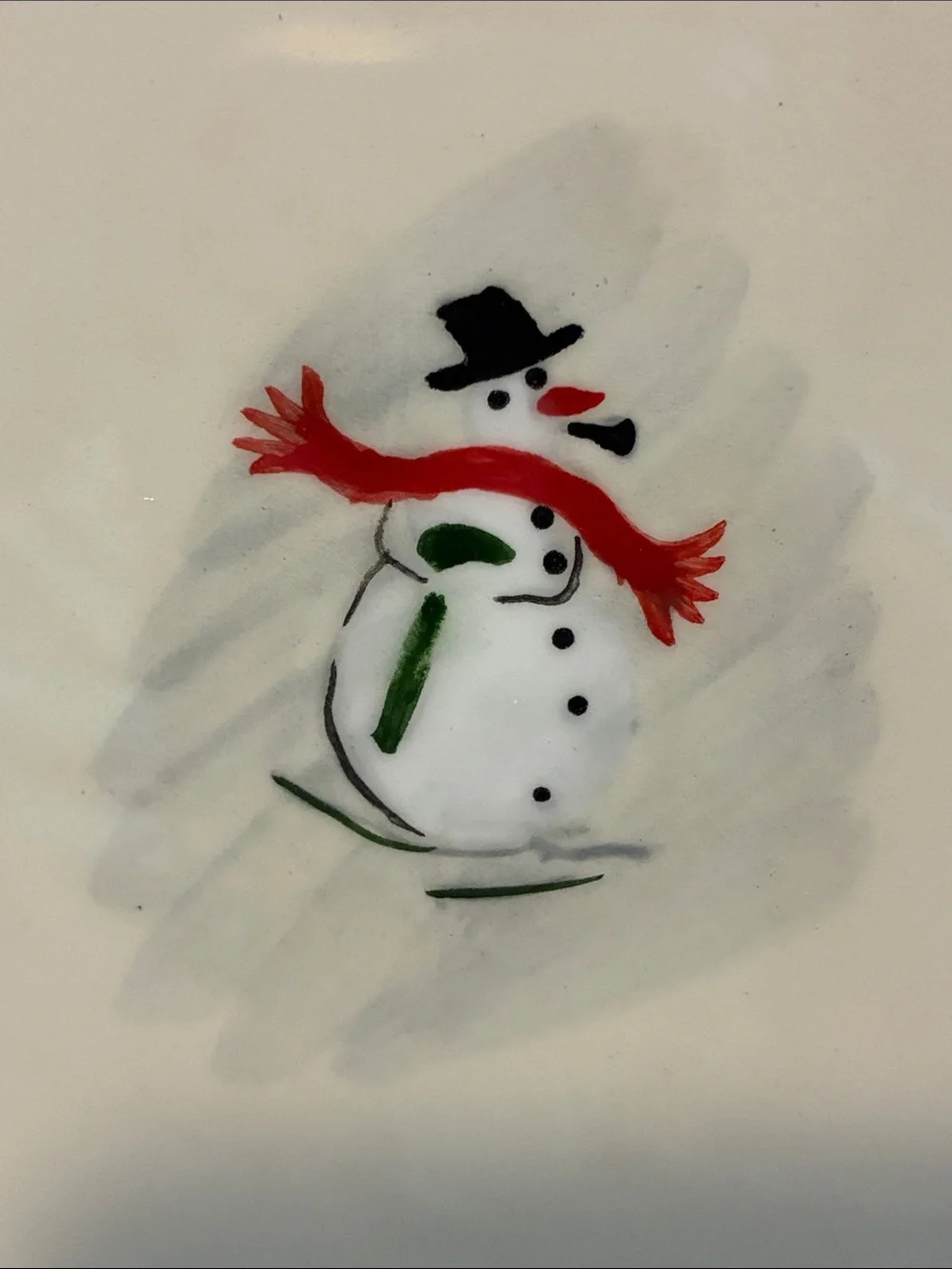 William Sonoma Snowman Plates, Set of Six, New in Box